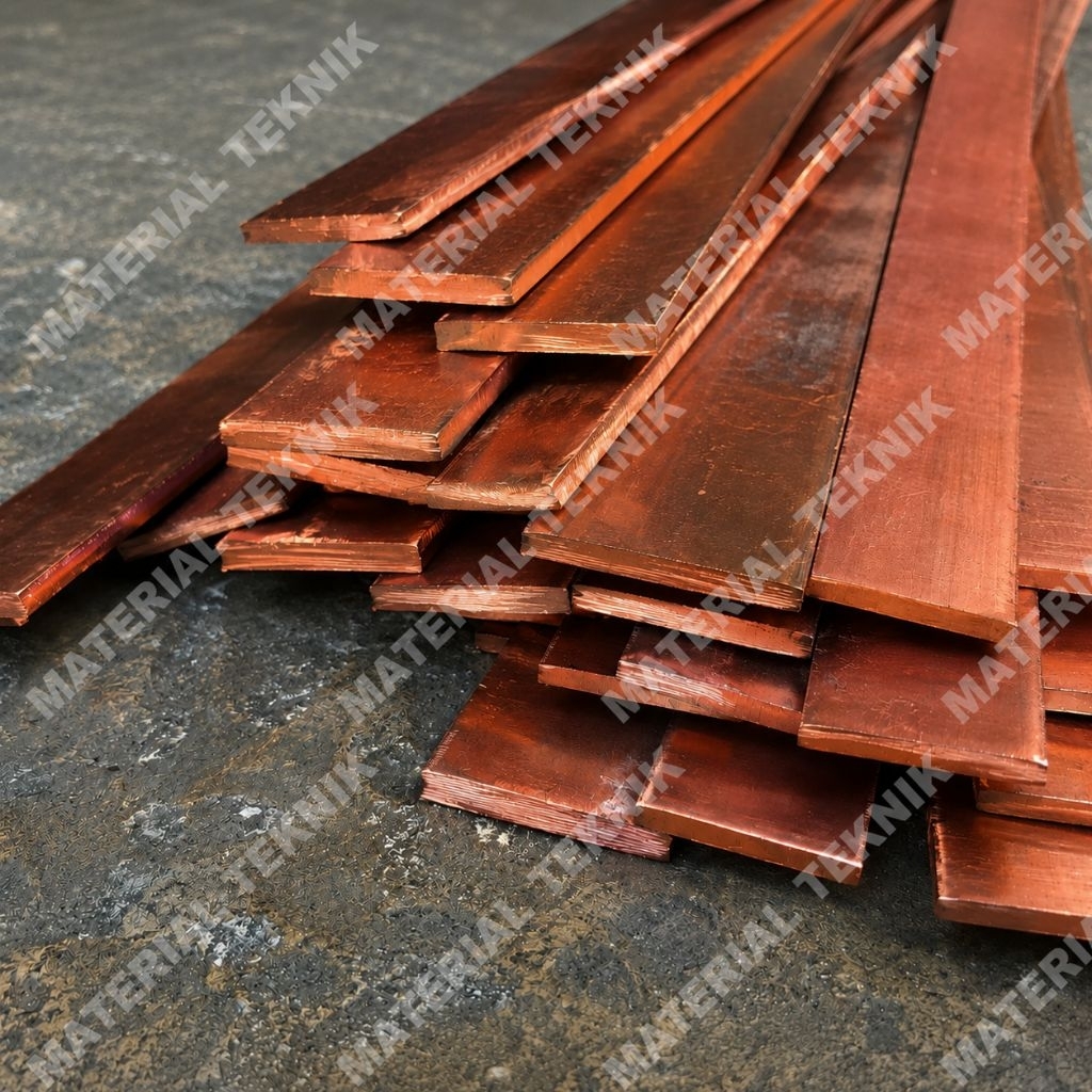 Plat strip tembaga murni tebal 3mm x 20mm x 1000mm | tembaga murni
