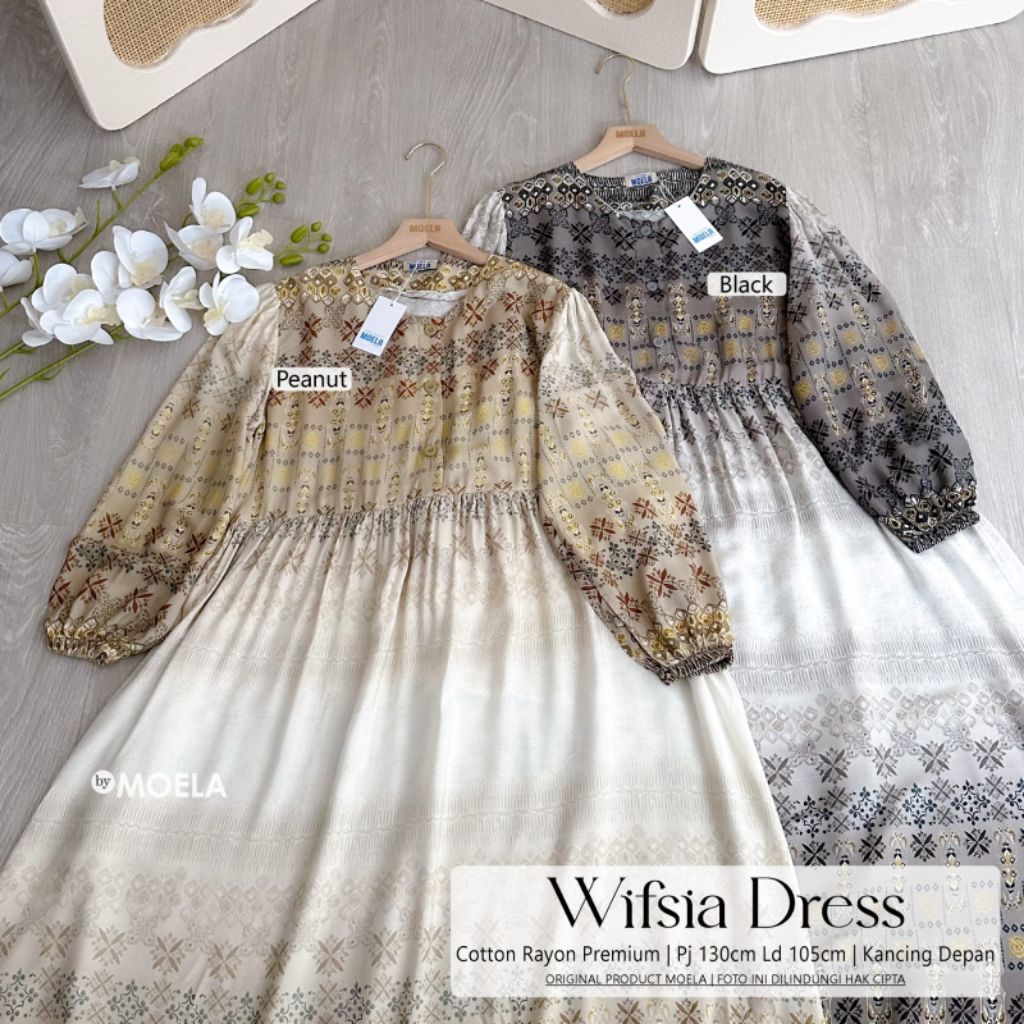 Wifsia Dress Gamis Jumbo Allsize Busui Premium Catton Rayon Original Ori Moela Berlabel