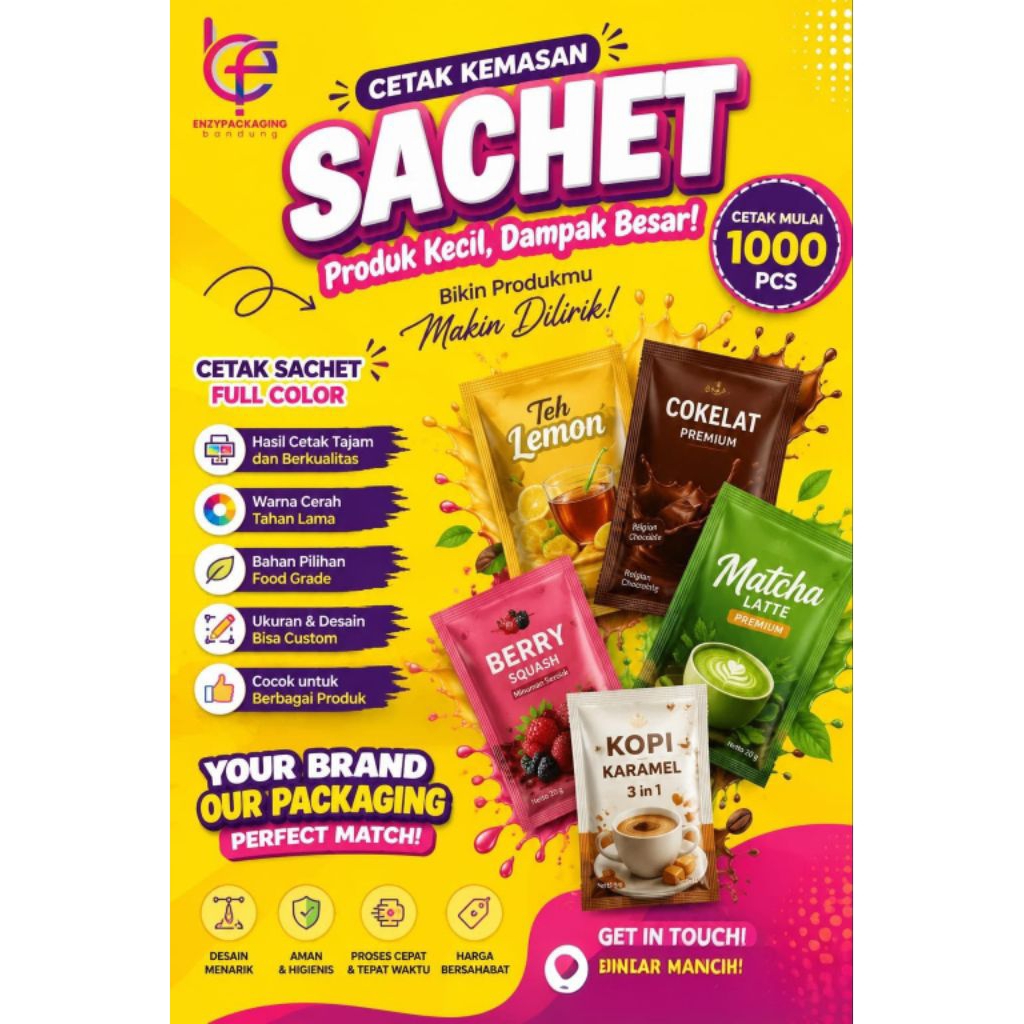 Cetak kemasan sachet custom