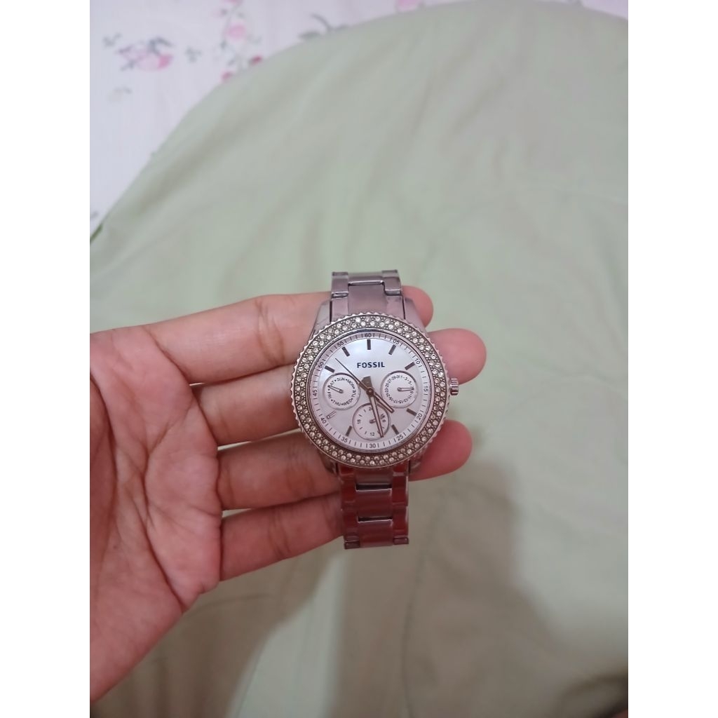 (Preloved ) Jam Tangan Fossil Stella ES2860 | Jam Tangan Wanita | Silver