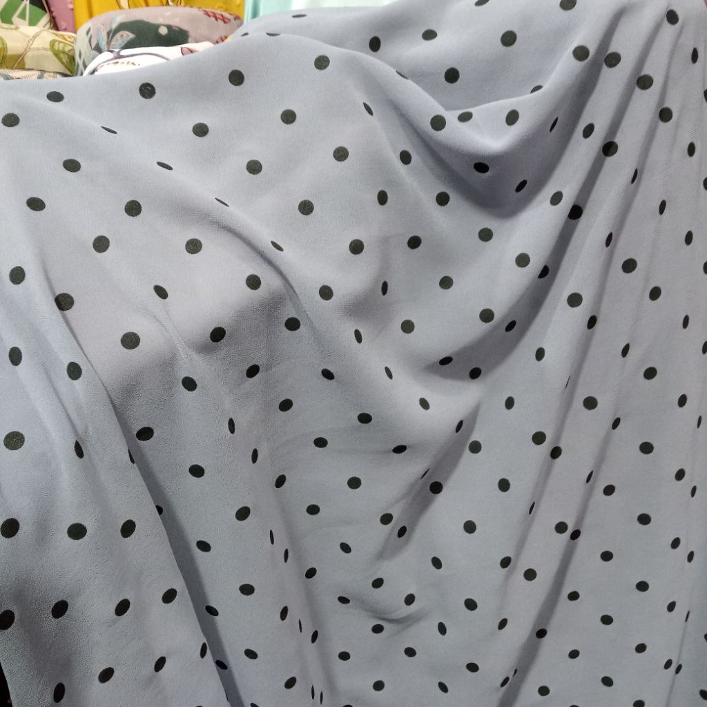 kain ceruti babydoll motif polkadot premium -sifon Ceruti harga/0,5m