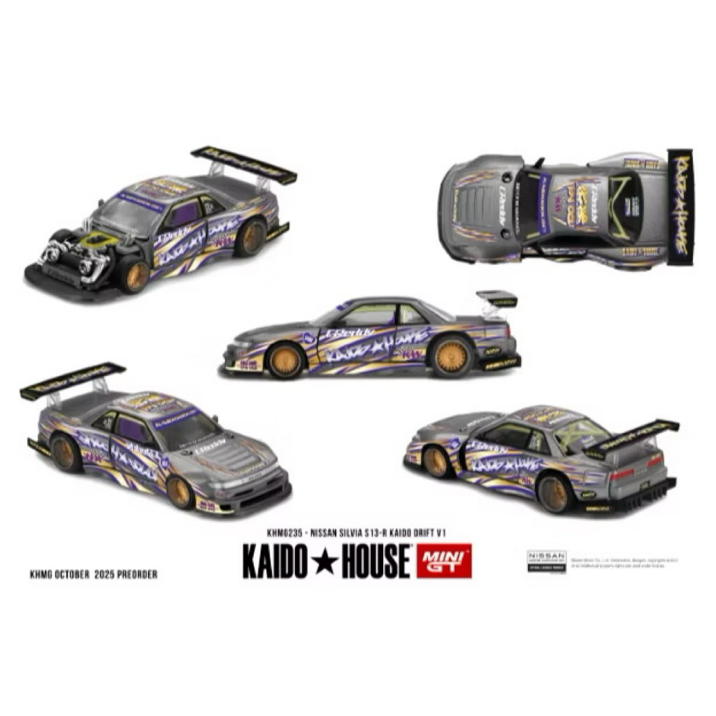 KHMG 235 Nissan Silvia S-13 Kaido drift | Kaido house diecast | miniscale new segel | sealed diecast