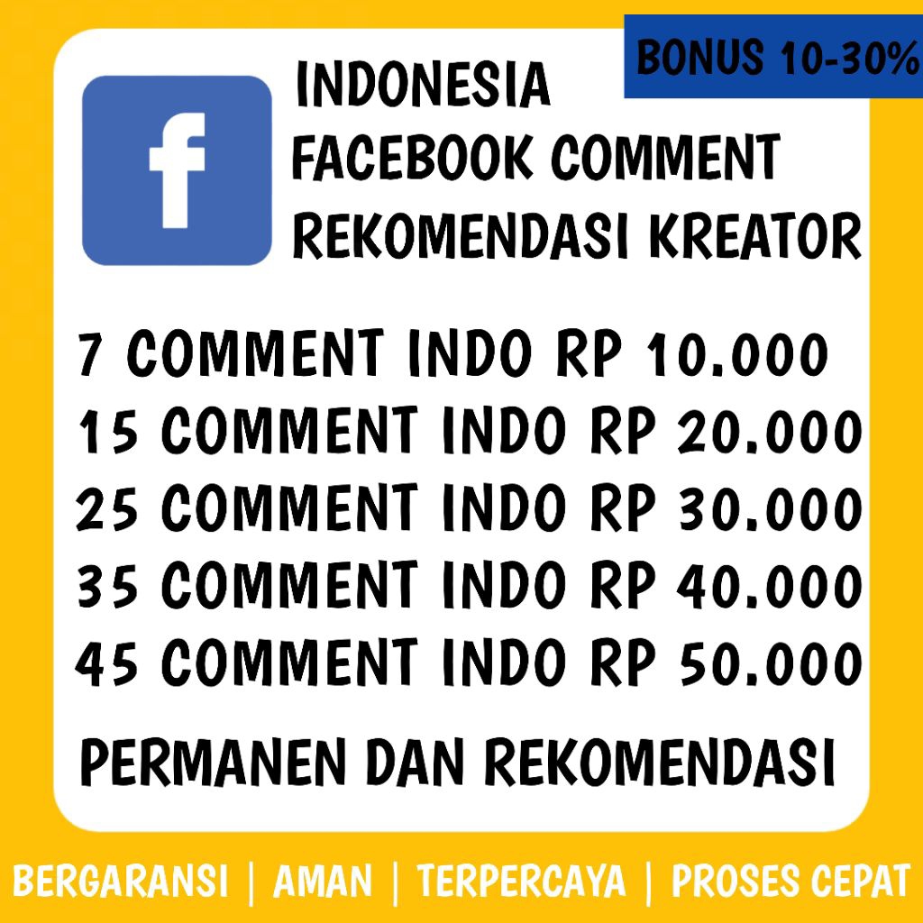 Facebook Comment Indonesia Termurah Real Aktif Permanent