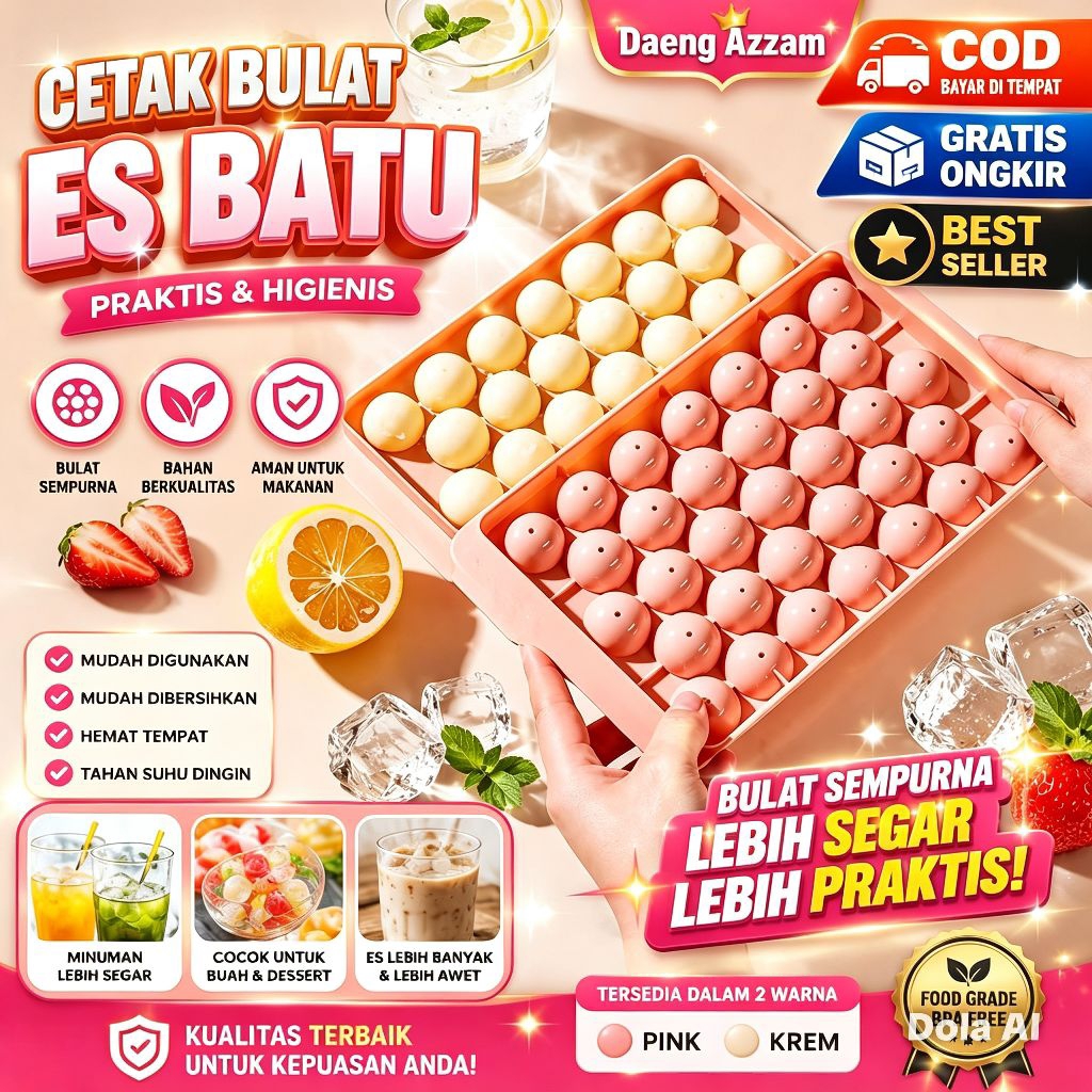 Cetak bulat Es Batu pencetak es batu cetakan es batu 33 sekat