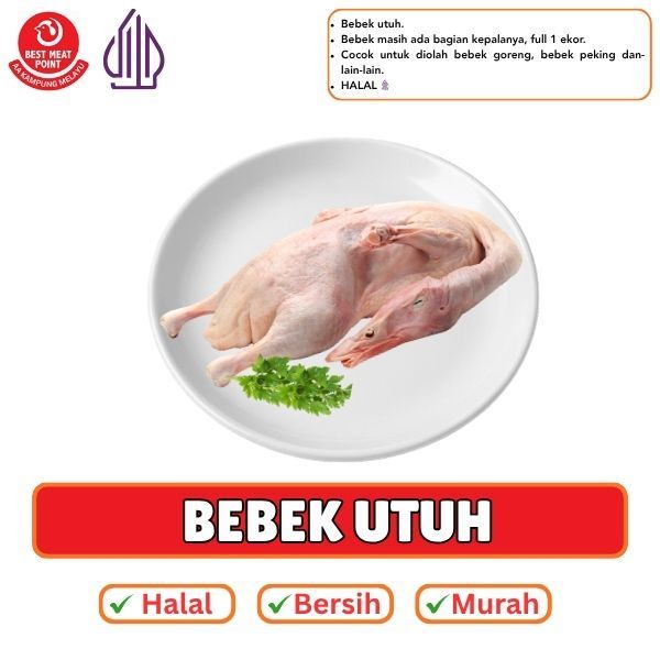 BEBEK UTUH / BEBEK UTUH FROZEN 1KG / BEBEK UTUH BEKU 1KG / BEBEK PEKING FROZEN MENTAH 1KG