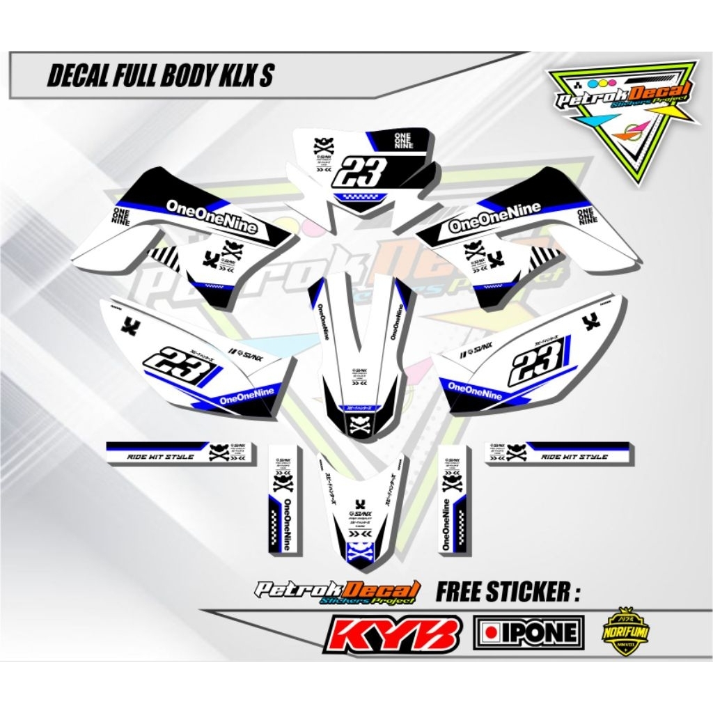 021 DECAL - DECAL KLX OLD KLX LAMA, KLX LAINNYA CUSTOM NAMA & NOMOR