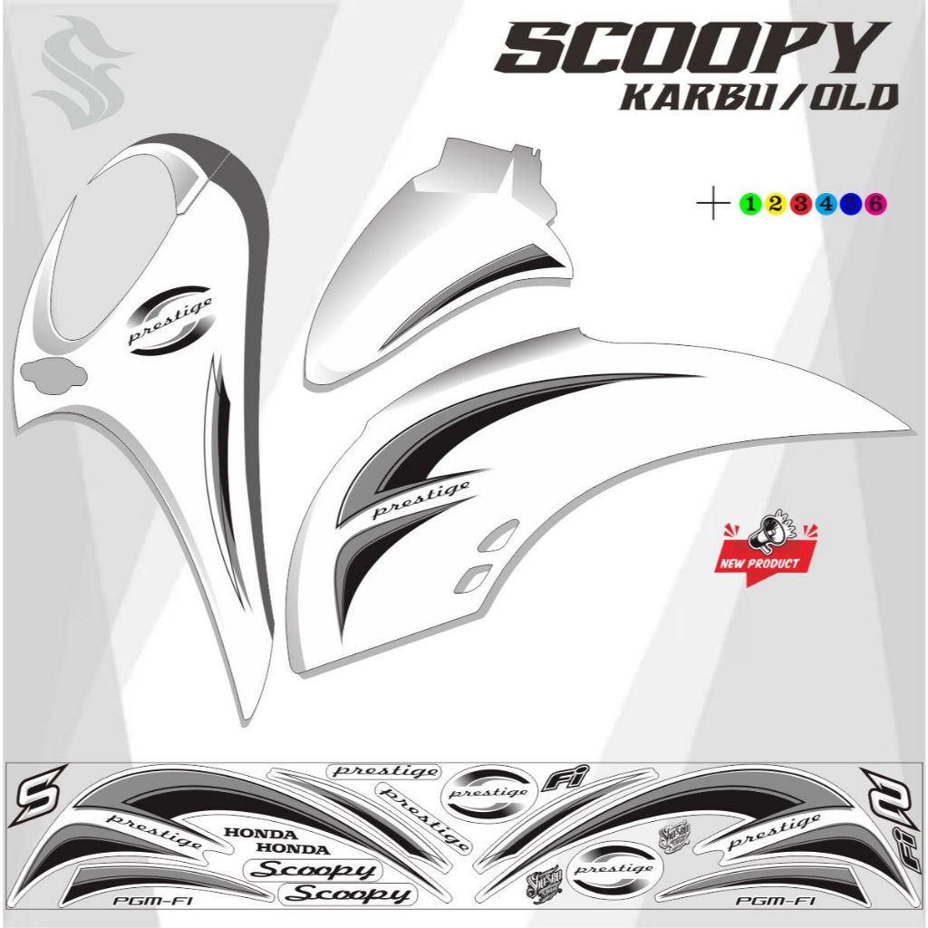 STRIPING STICKER SCOOPY LAMA VARIASI SCOOPY KARBU