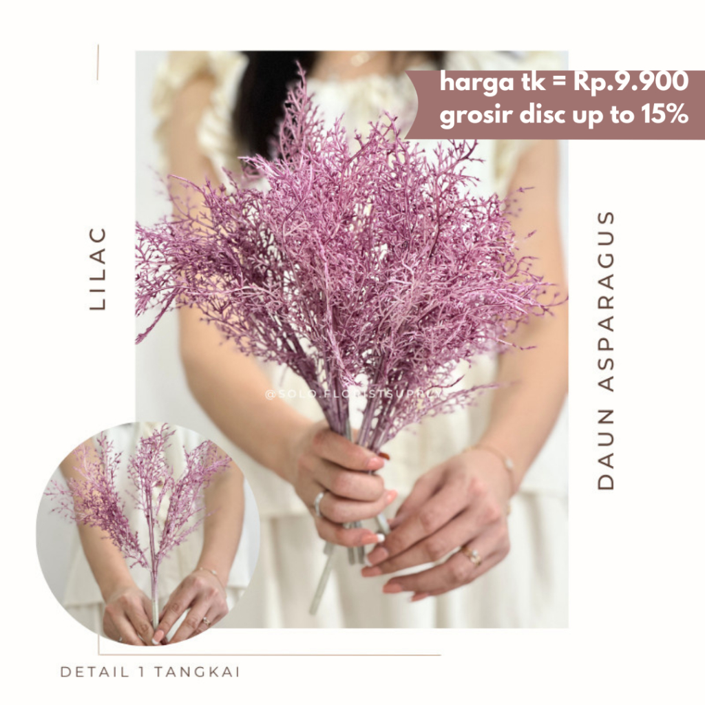 DAUN ASPARAGUS 1 Pcs Misty Pine Leaf X5 Daun Cemara Asparagus Artificial Hiasan Kamar Tidur Ruang Ta