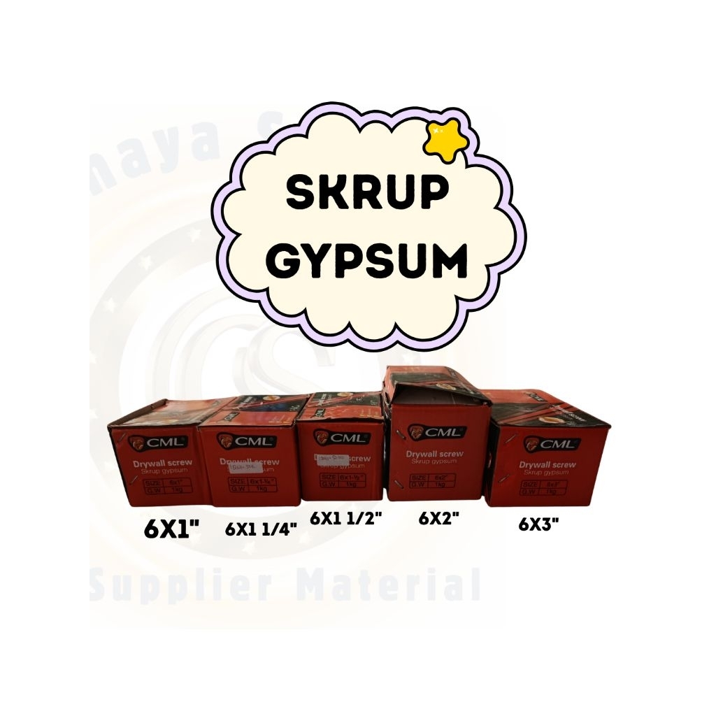 skrup gypsum CML set kotak 1kg