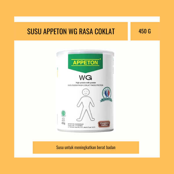 APPETON WEIGHT GAIN 450 G RASA COKLAT - SUSU GEMUK PENAMBAH BERAT BADAN