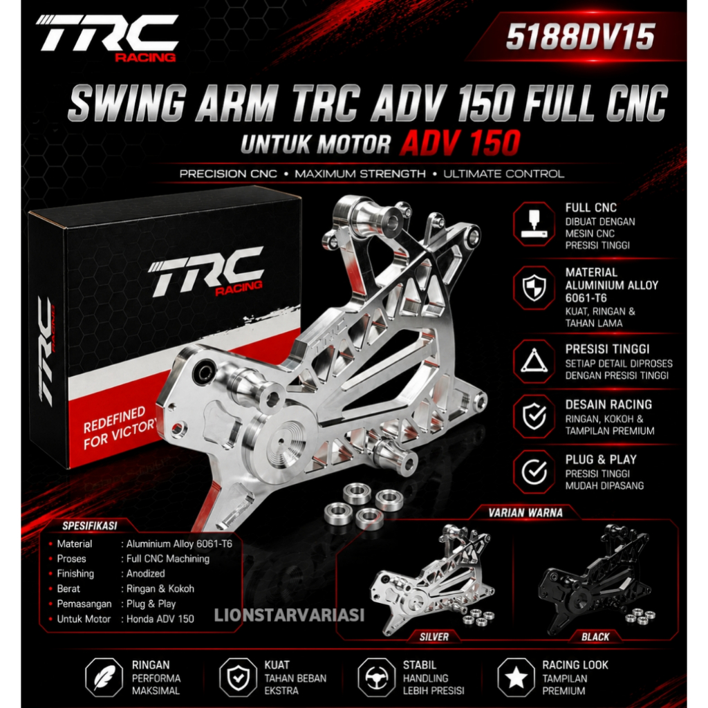 Swing ARM TRC Honda ADV 150 Swing Set Full Billet CNC Aluminium Premium ADV 150 2019-2022