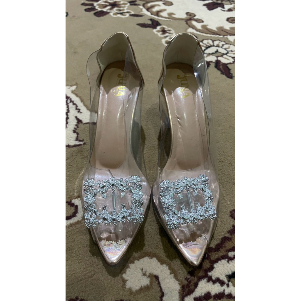 Preloved heels kaca 7cm