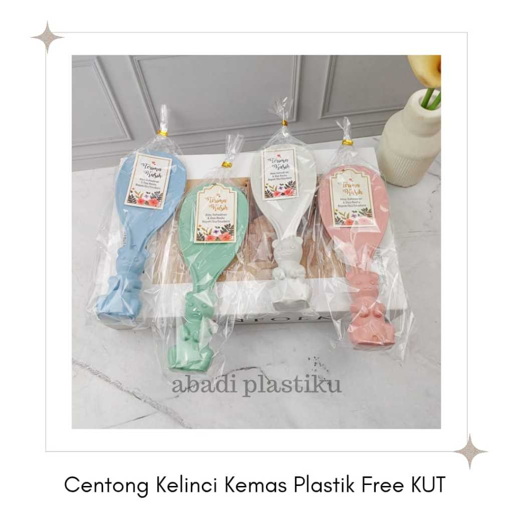 ( Isi 50 PCS) Souvenir Centong Nasi Kelinci Kemas Plastik Free KUT