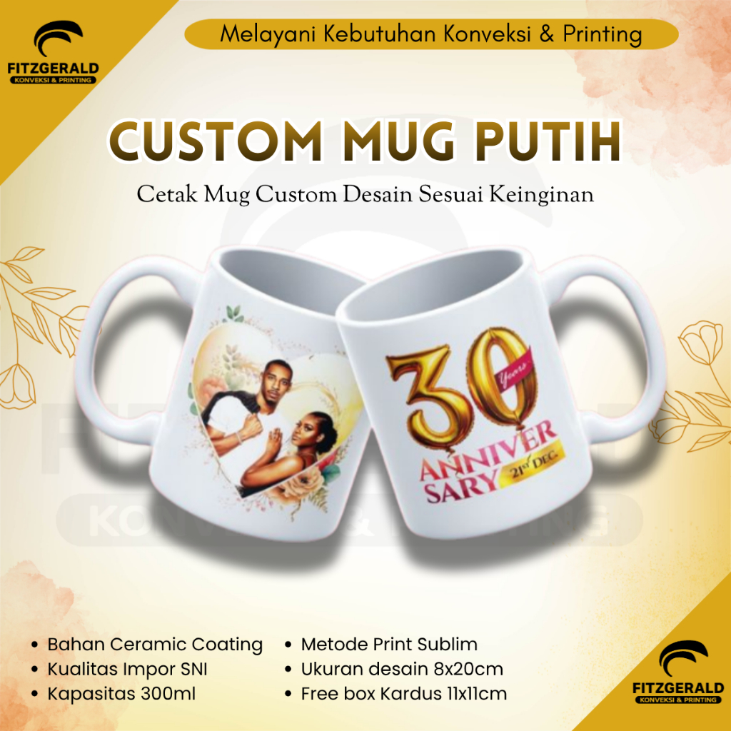 MUG Putih Custom Karakter Souvenir