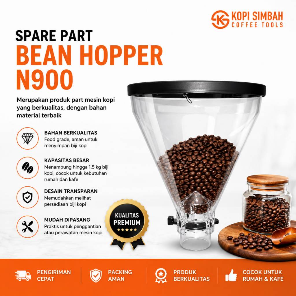 Spare Part Bean HOPPER N900 Coffee Grinder 900N Corong Funnel Hoper Mesin N 900 Penggiling Kopi 900N