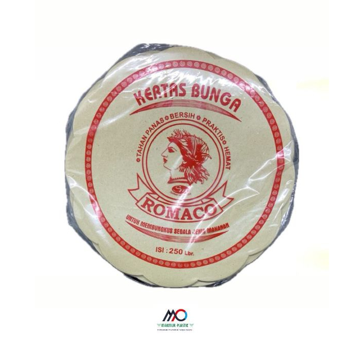 KERTAS NASI BUNGA ROMACO 250 Lembar - Kertas Piring Alas Nasi Bulet