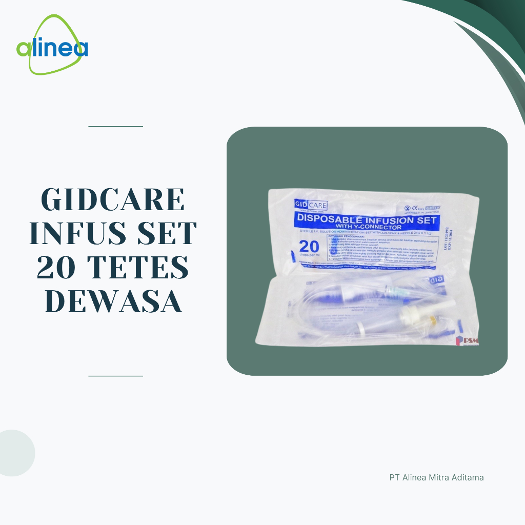 Gidcare Disposable Infusion Set 20 drops per ml