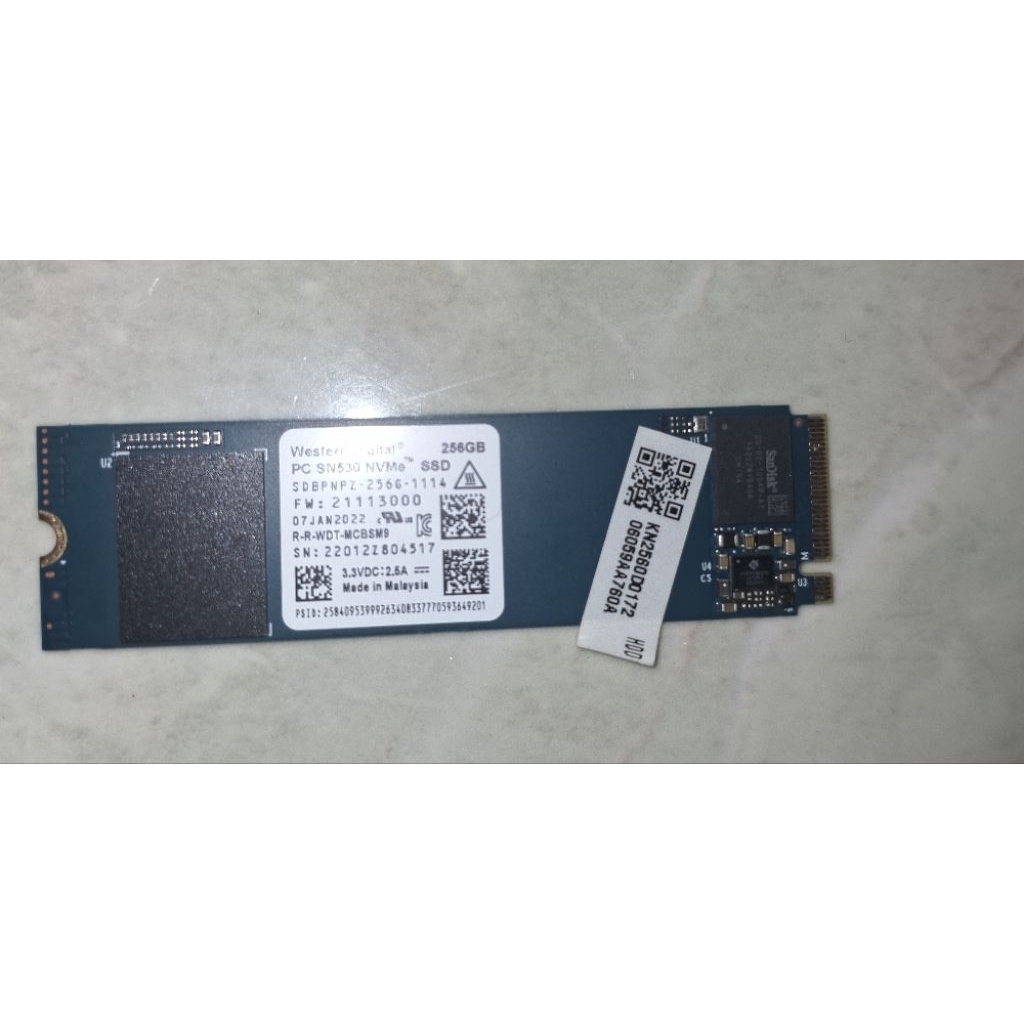 SSD NVME WD 256GB 100/99% PERFECT