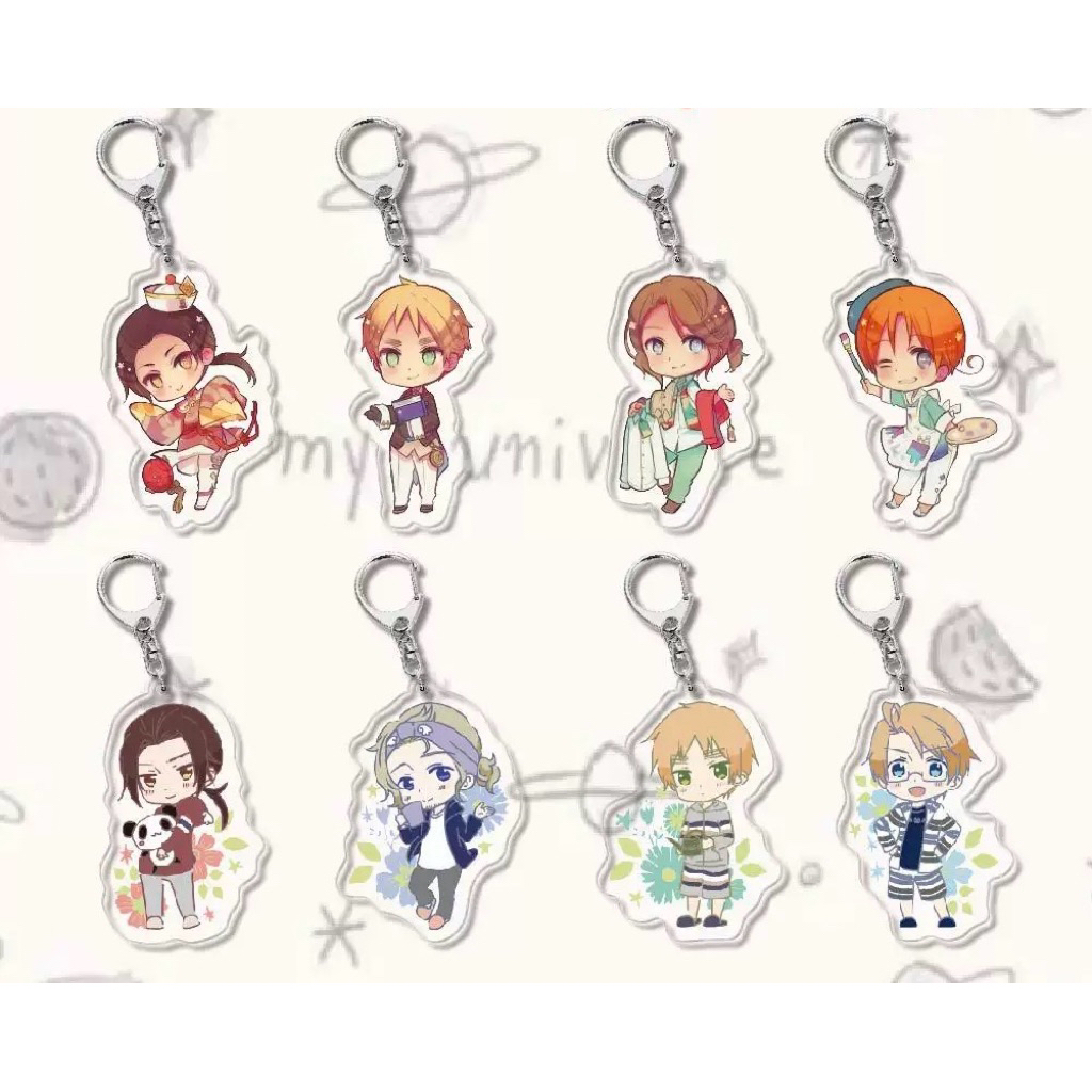 HETALIA KWS AKRILIK GANTUNGAN KUNCI ACRYLIC GANCI HIGH QUALITY BAGUS MURAH LUCU MANGA MANHWA ANIME