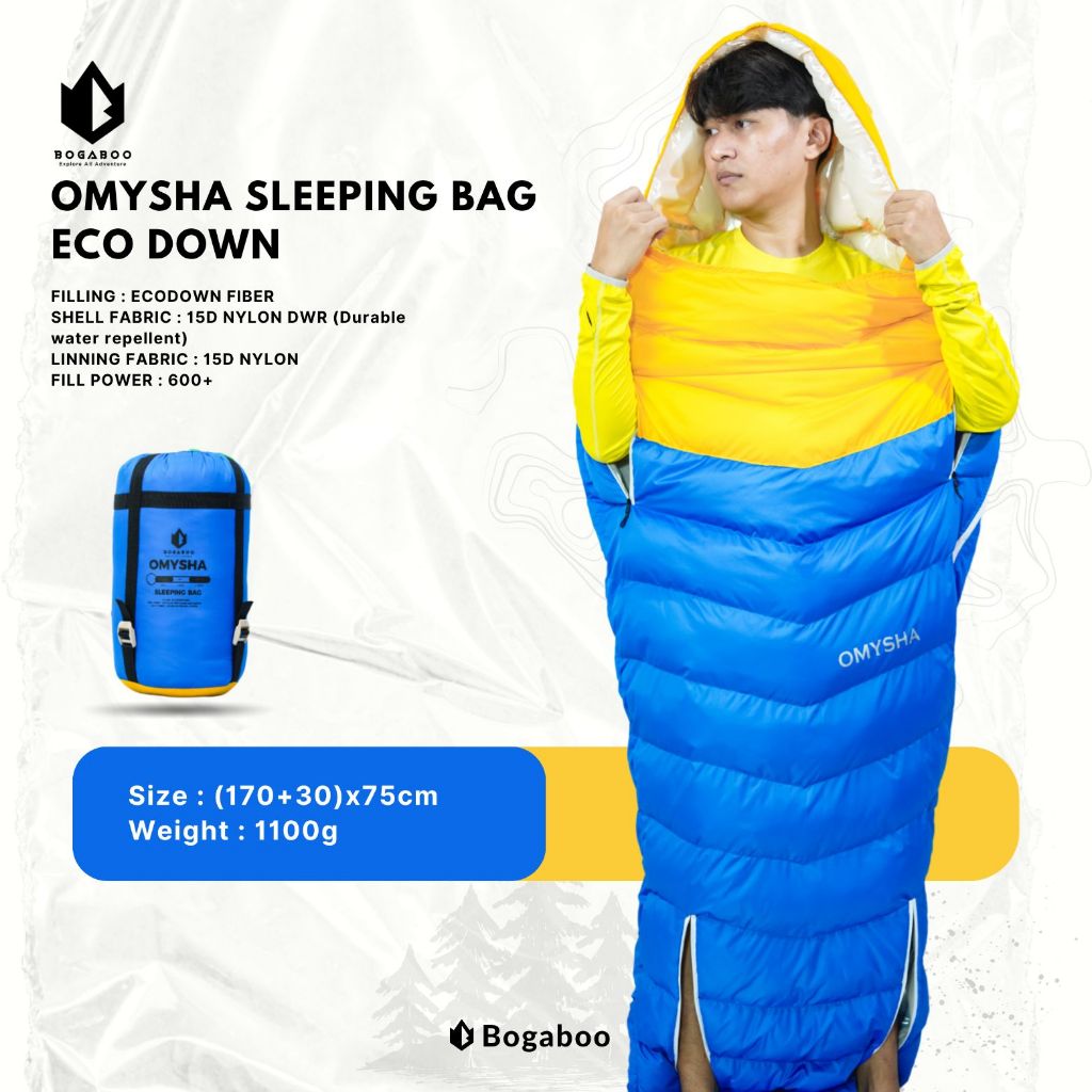 BOGABOO Sleeping Bag  ECODOWN FP 600+ Seri OMYSHA - sleeping bag Mummy - sleeping bag Hiking Camping