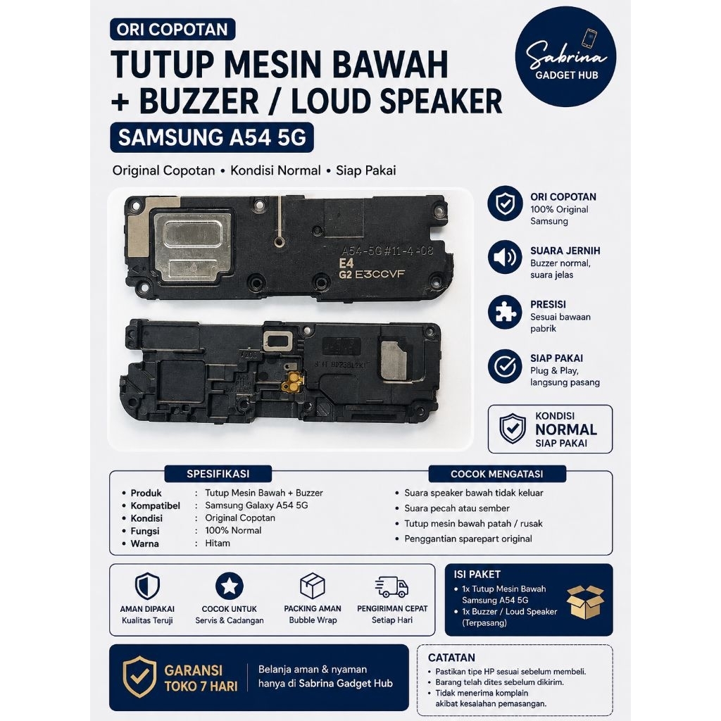 Tutup Mesin Bawah + Buzzer Samsung A54 5G ORI Copotan