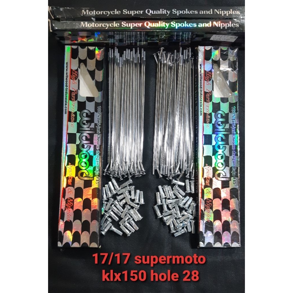 JARI WILWOOD KLX150 SUPERMOTO 17/17 HOLE 28 CHROME