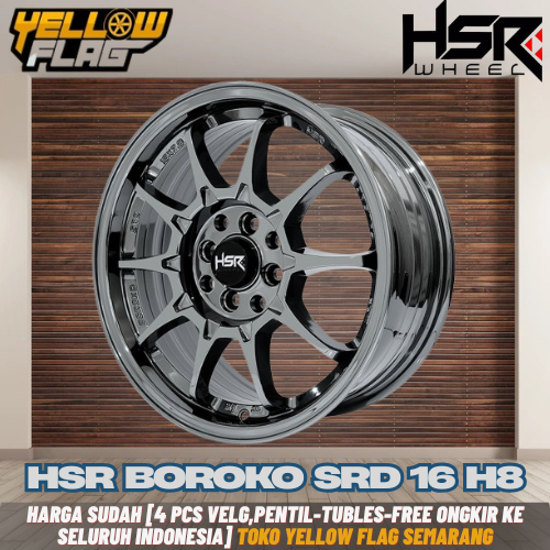 Velg R16 Black Chrome Alloy Mobil Jazz Mobilio Freed Kijang Yaris Avanza Xenia Velg Mobil Ring 16
