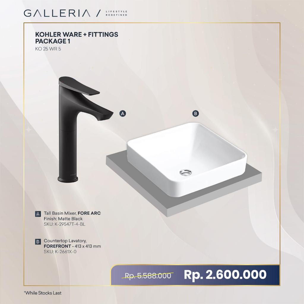 Kohler Ware + Fittings Package / Kohler Paket Wastafel