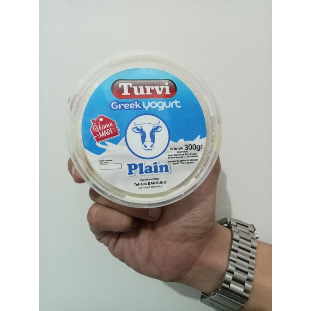 TURVI GREEK YOGURT PLAIN YOGHURT NO SUGAR HALAL 300Gr
