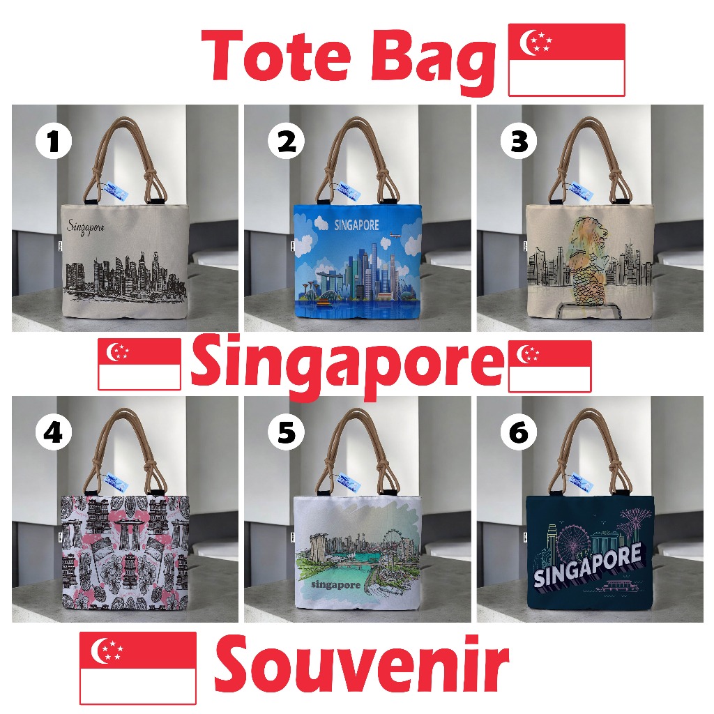 TOTE BAG SOUVENIR SINGAPORE , TAS WANITA OLEH OLEH SINGAPORE, TSC 009