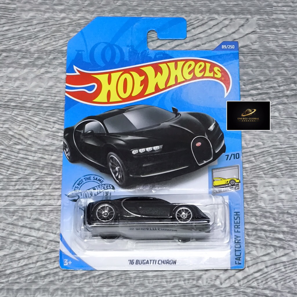 Hot Wheels Bugatti Chiron Hitam Diecast 1/64 Hot Wheels Bugatti Chiron 2016