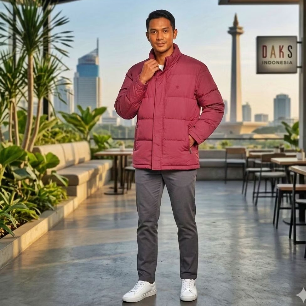 JAKET PUFFER MARUN DAKS size XXL(second)