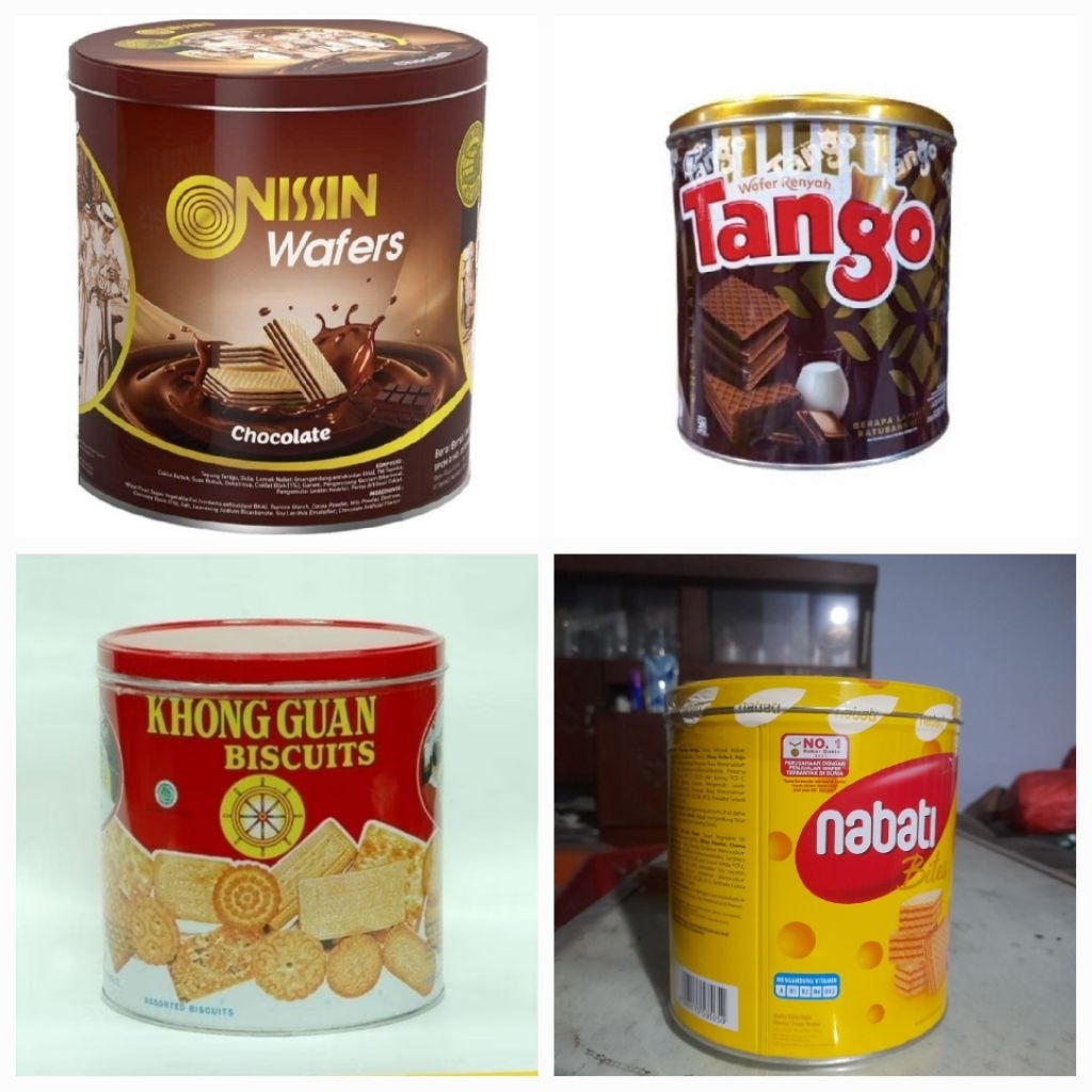 Kaleng Kosong Bekas Waffer Biskuit FREE PACKING KARDUS