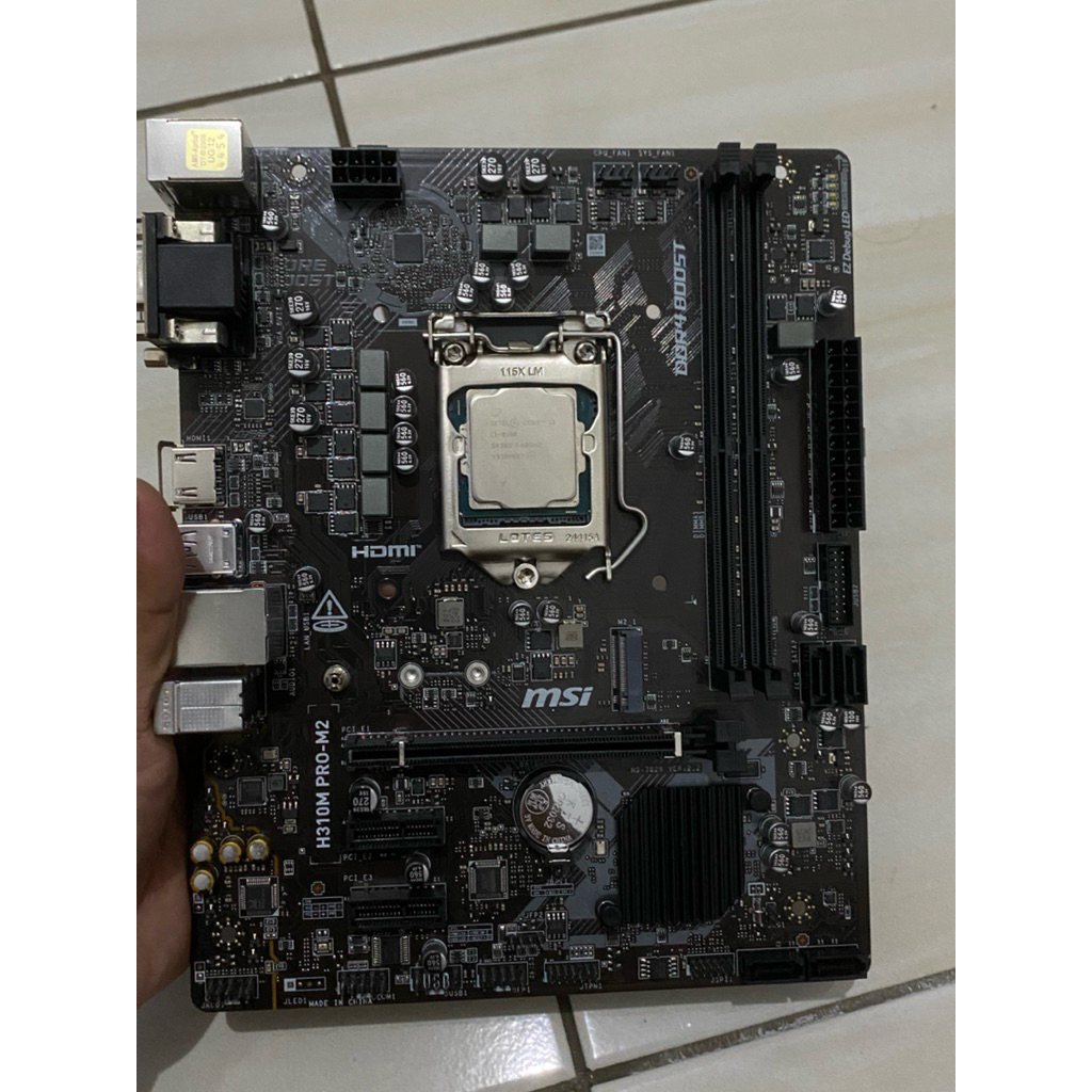paketan mobo msi h310 + i3 8100