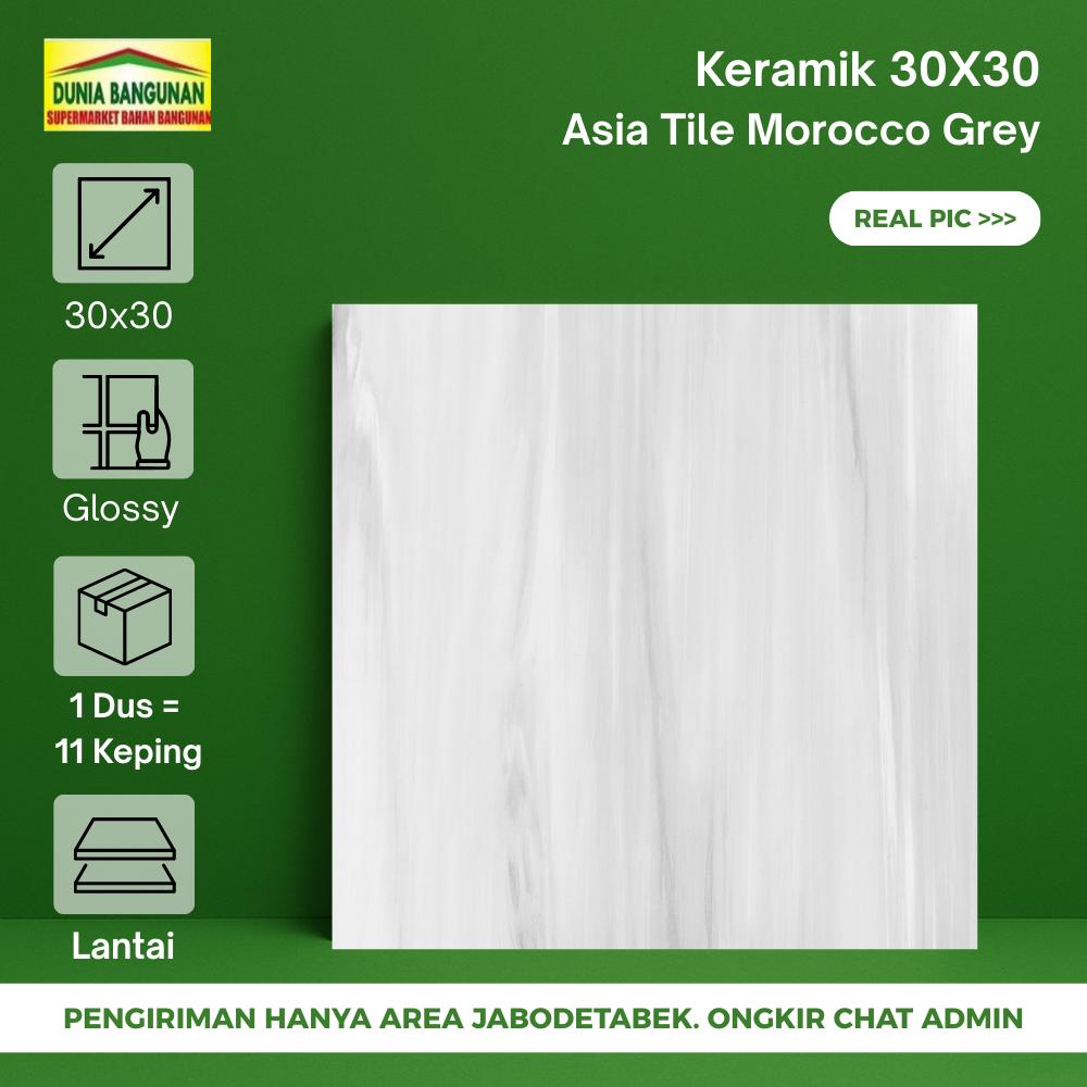 Keramik 30x30 Lantai Asia Tile Morocco Grey Keramik Glossy Marmer Abu