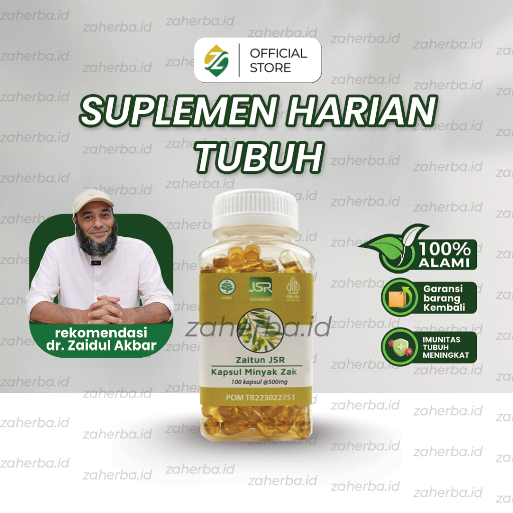 Minyak Zaitun JSR dr Zaidul Akbar - isi 100 kapsul Zaitun Asli Khas JSR / Produk Original
