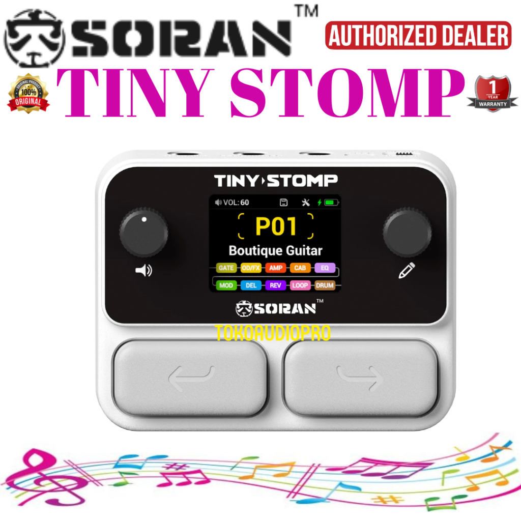 Soran Audio Tiny Stomp Desktop Amp Modeling/Multi-effects Processor Tiny Stomp Efek Gitar