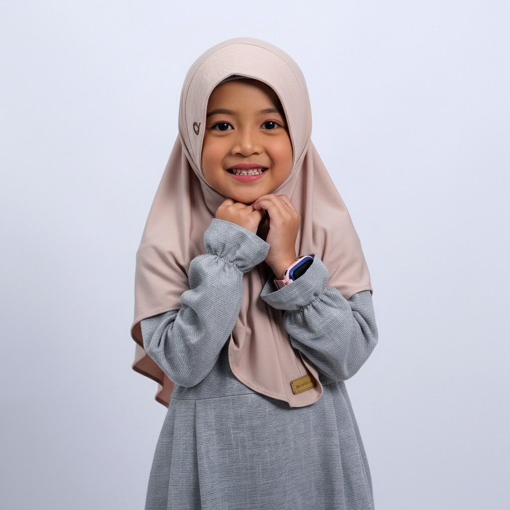 Razwa Anata Kids - Hijab Instan Anak Bahan Jersey Premium Pet Tipis Original High Quality - Beige