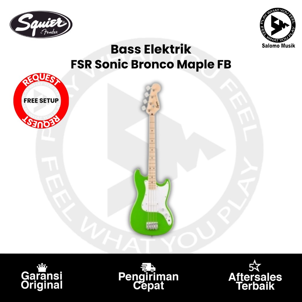 Bass Elektrik Squier FSR Sonic Bronco Bass Guitar Maple Original