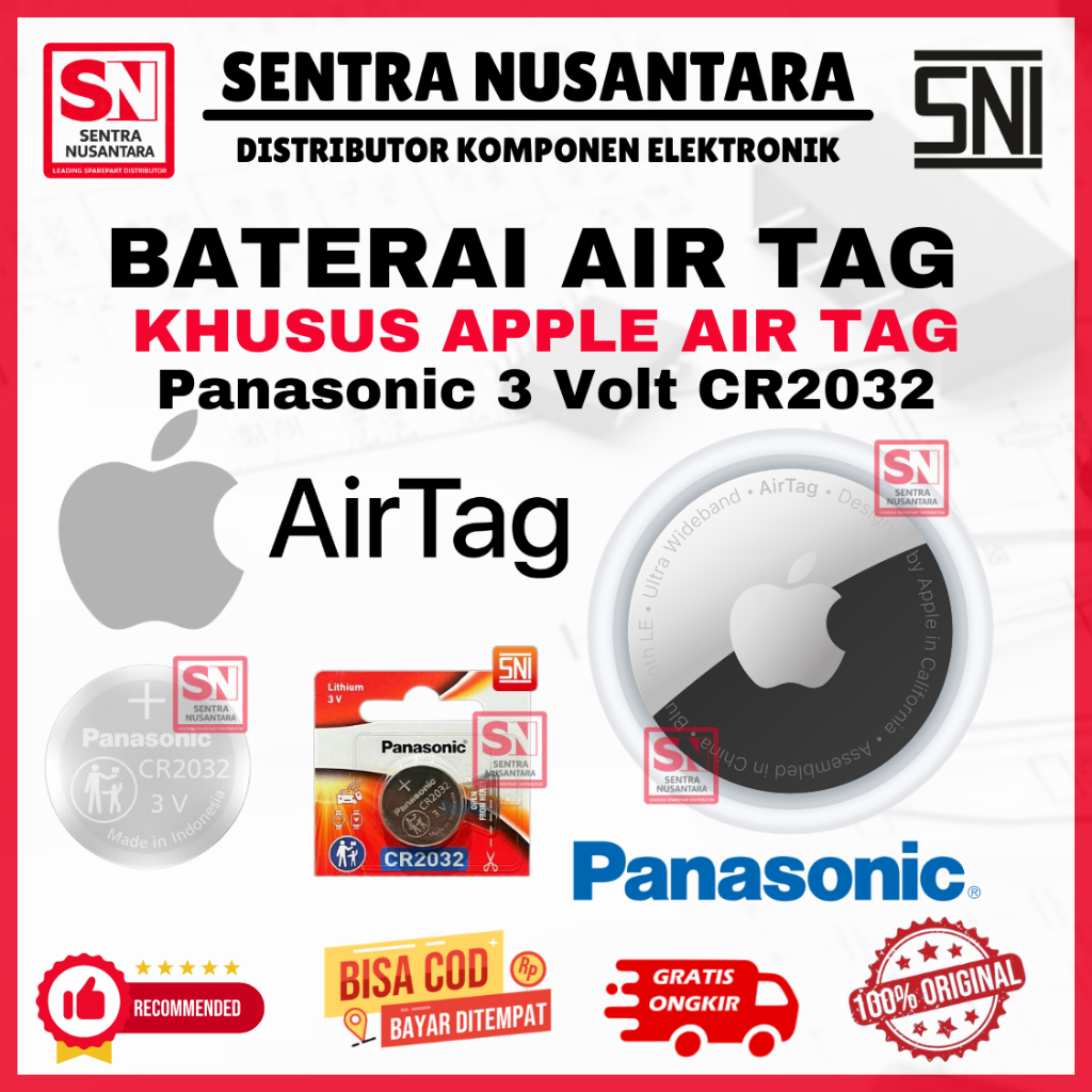 BATERAI APPLE AIRTAG ORIGINAL PANASONIC CR2032 | BATTERY AIRTAG APPLE KUALITAS BAGUS | BATERAI AIRTA