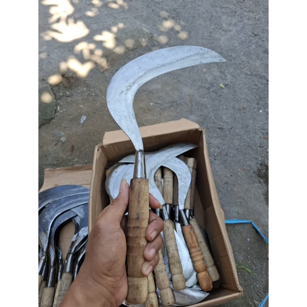 Sabit Arit Pengaritan Rumput Baja Putih Super Tajam