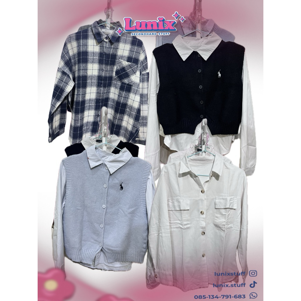 [PL] Kemeja boxy flanel polo oversize tebal premium