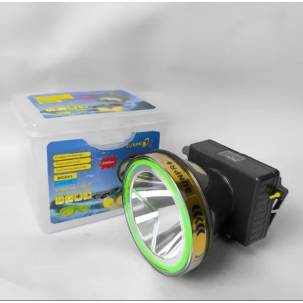 Senter Kepala Selam 280W Sunpro LCD Indikator Cahaya Putih S 8962