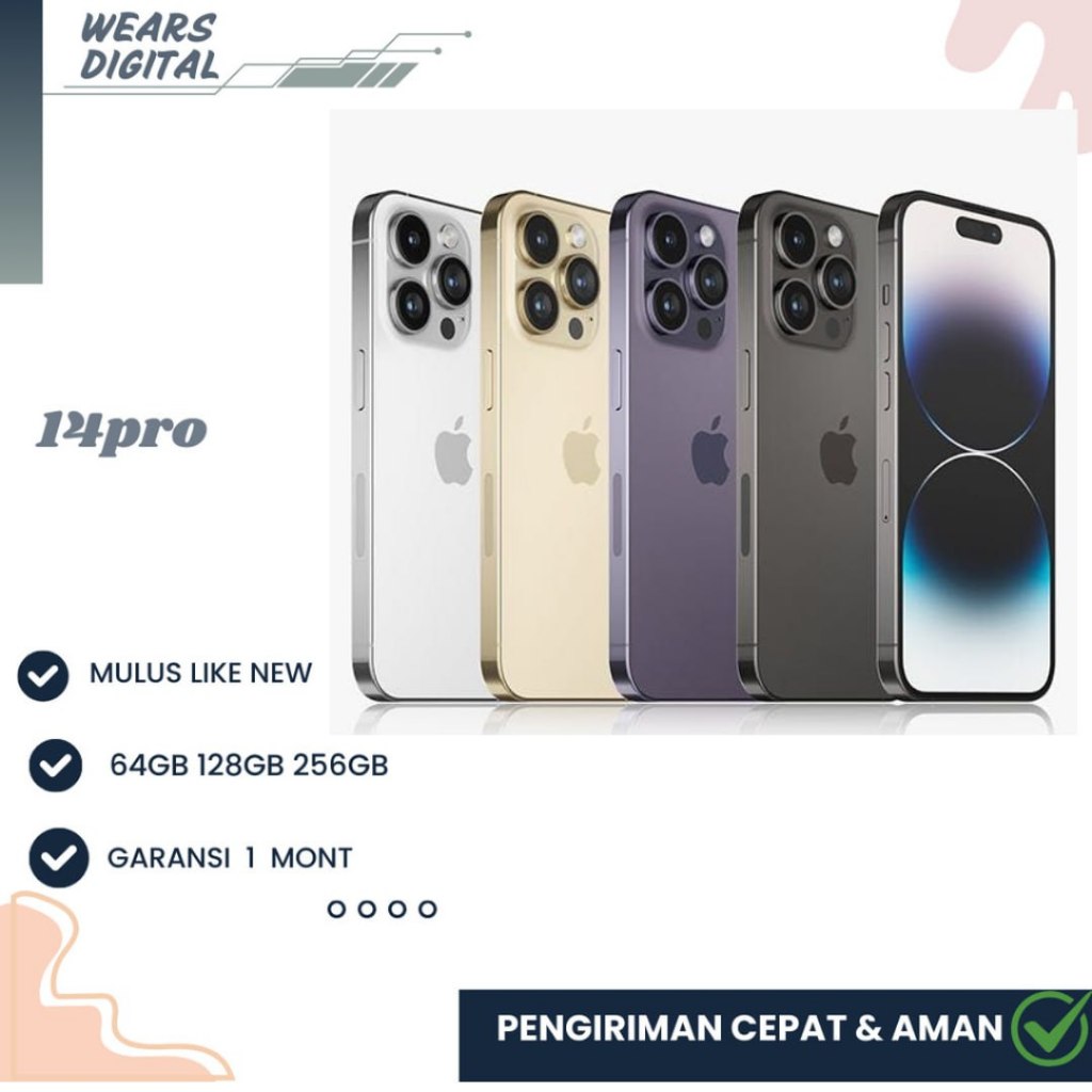 iphone second 14 pro minus fullset original variasi khusus bisa game mulus  512gb /256gb /128gb