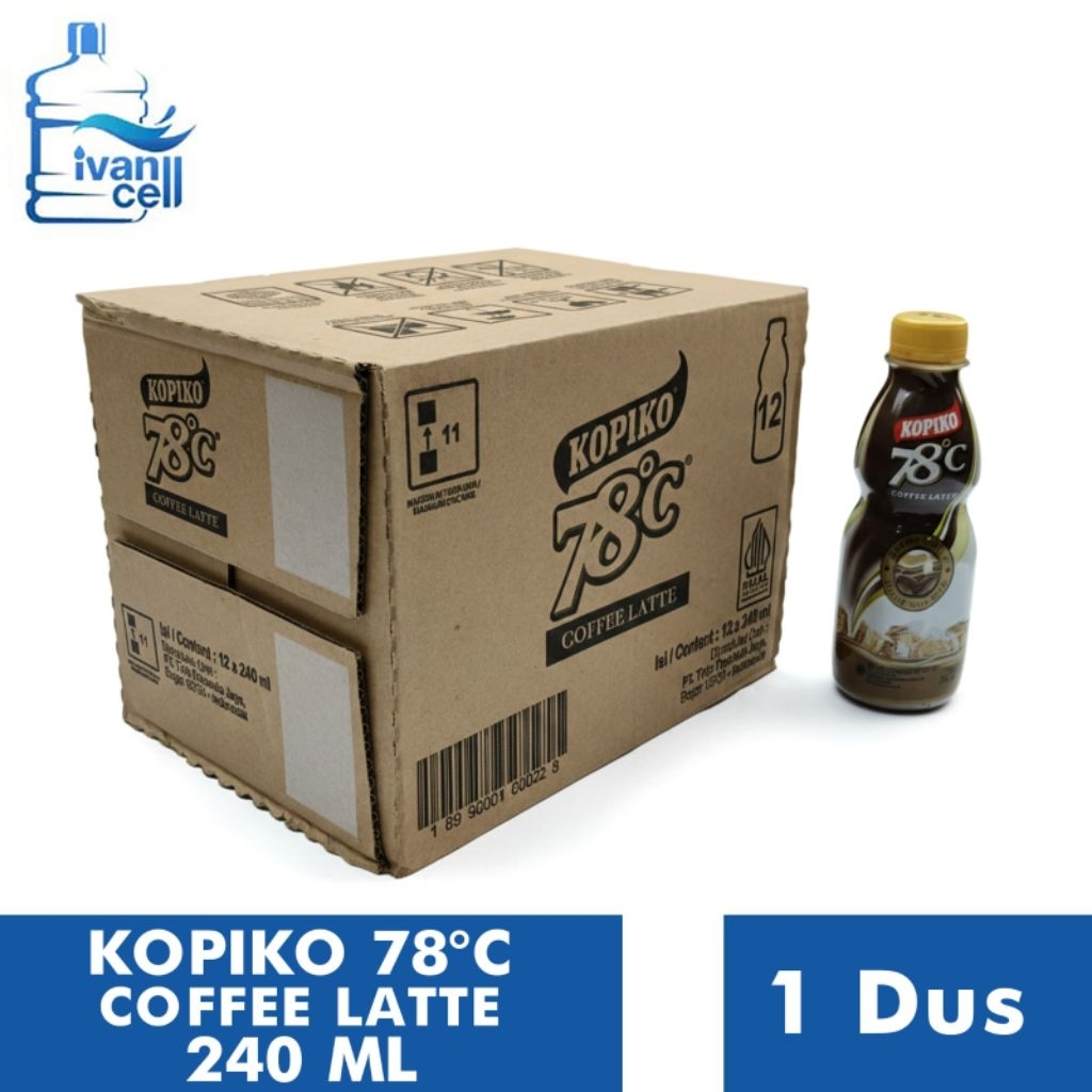 [INSTANT] (1 DUS) KOPIKO 78°C COFFE LATTE 240 ML isi (12 BOTOL) - ORIGINAL 100%