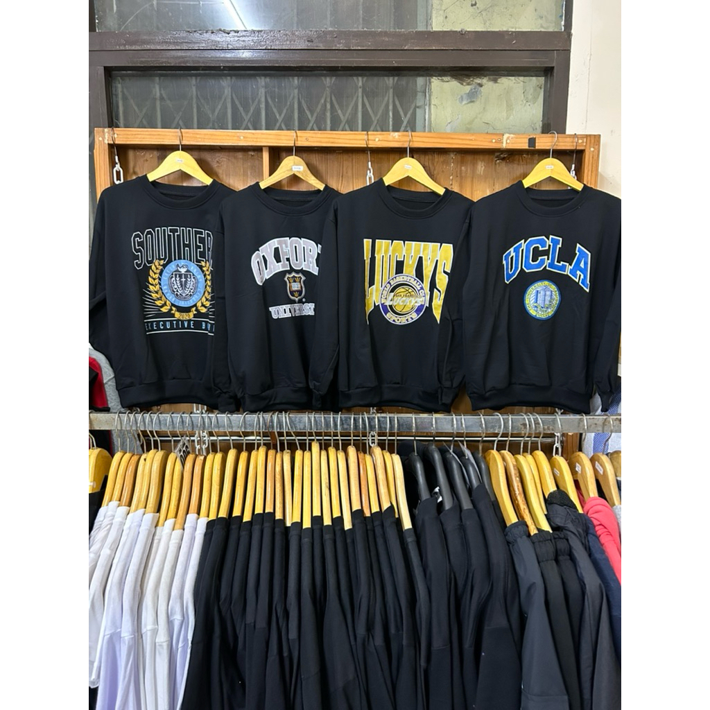 Sweater Crewneck Hitam Premium Full Motif