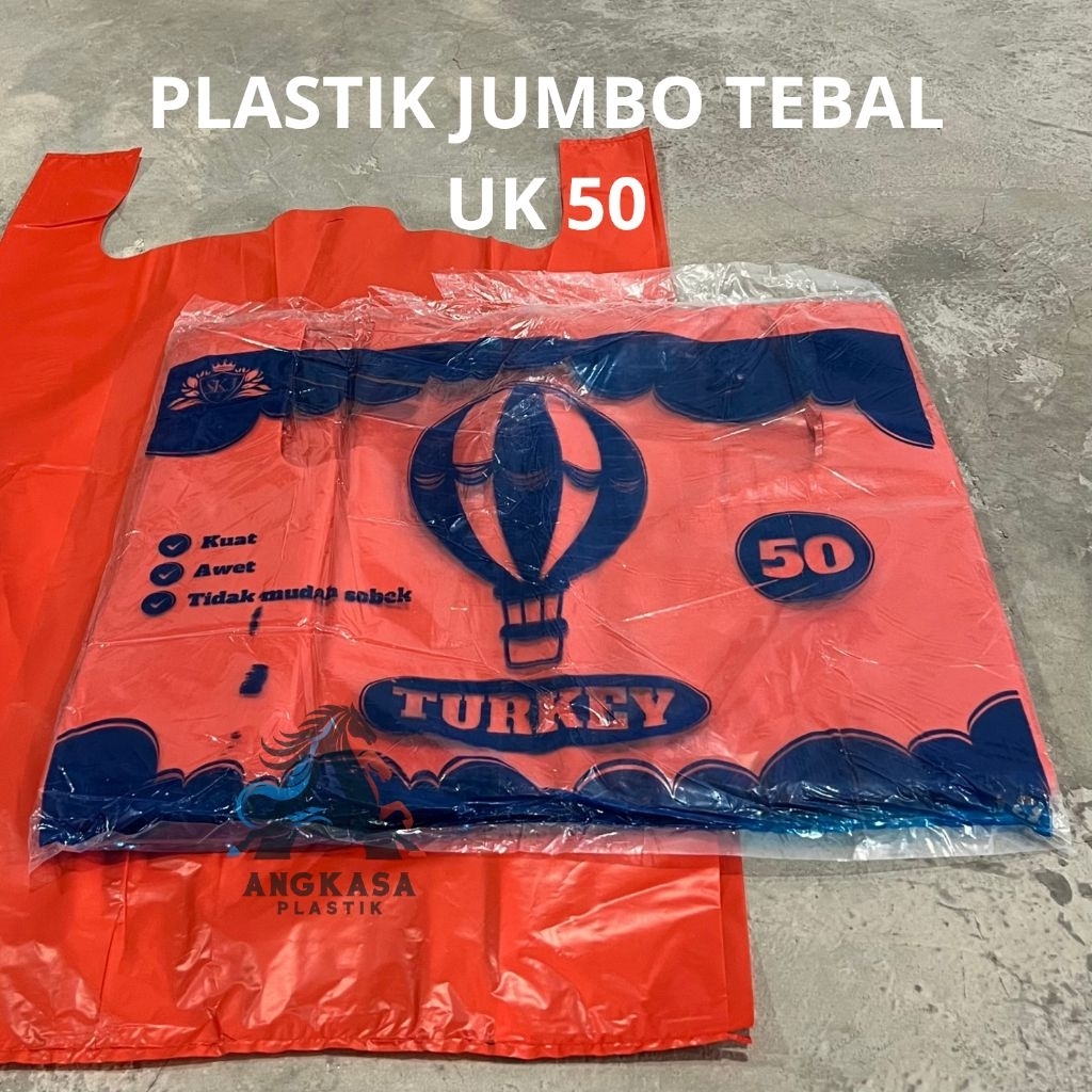 (700 GR) Asoy Jumbo Uk 50 Tebal / plastik jumbo TURKEY Merah/ plastik merah besar / plastik besar be