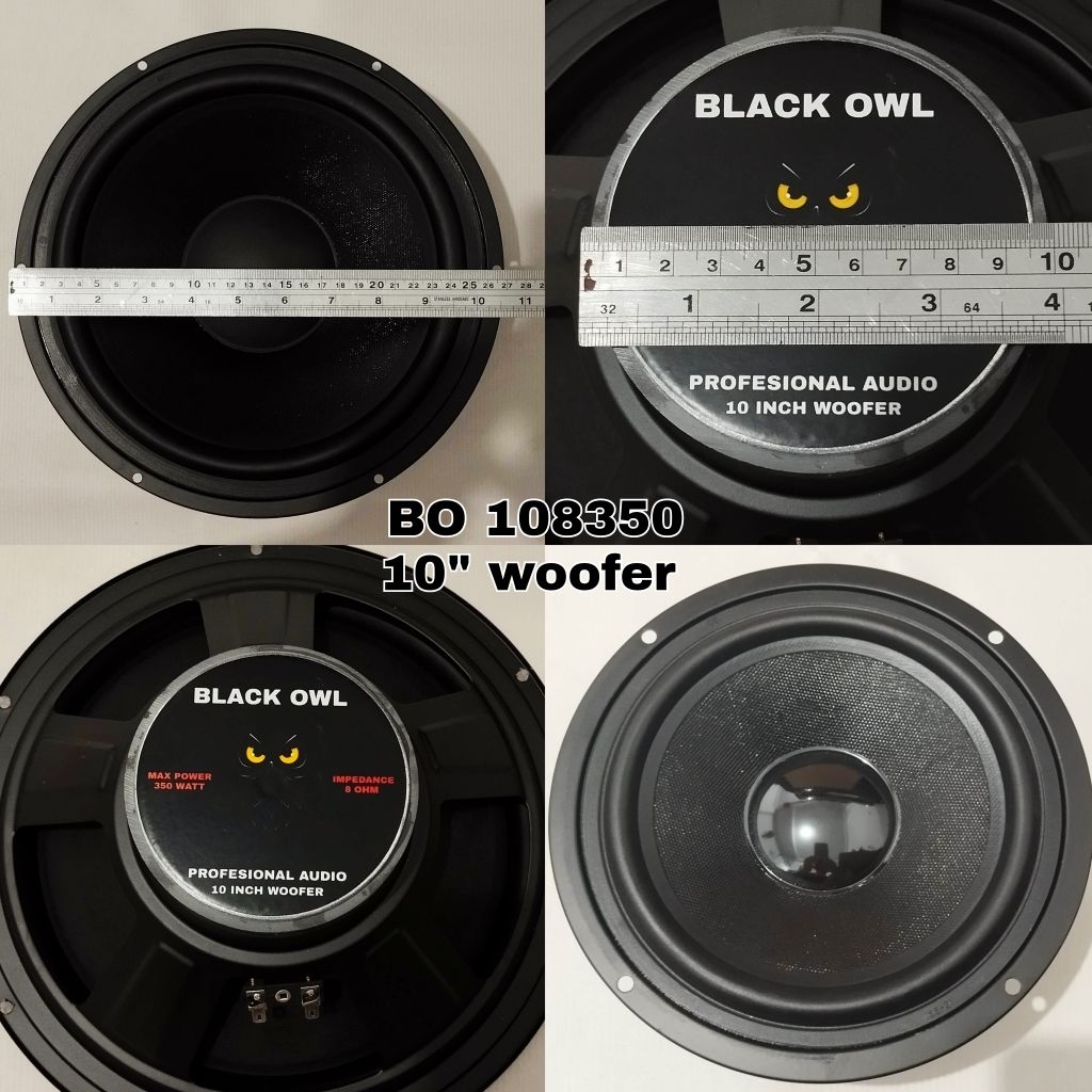 Black Owl BO 108350 speaker komponen 10 inch woofer 350 Watt 8 ohm speker driver 10" spiker 10in pro