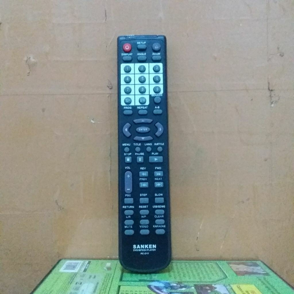 REMOTE DVD MPEG4 PLAYER SANKEN SERI RC-D12 ORIGINAL