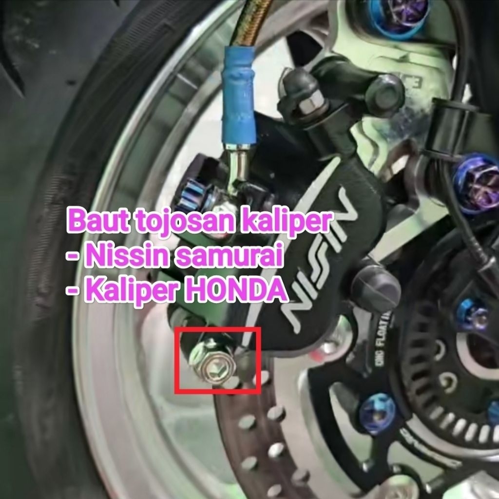 Baut tojosan pin kaliper nissin samurai / kaliper honda vario beat scoopy 2 kunci